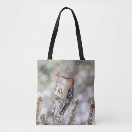Red-bellied Woodpecker in de sneeuw Tote Bag