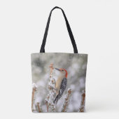 Red-bellied Woodpecker in de sneeuw Tote Bag (Achterkant)