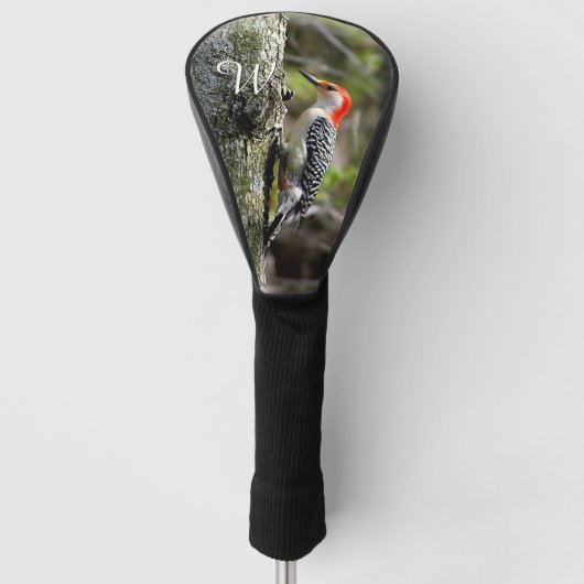 Red Bellied Woodpecker Initiaal Golfheadcover (Voorkant)