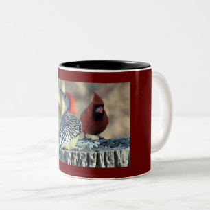 Red-Bellied Woodpecker met Rode Kardinaal Tweekleurige Koffiemok