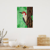 Red Bellied Woodpecker Poster (Keuken)