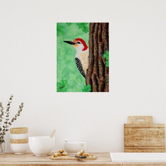 Red Bellied Woodpecker Poster (Keuken)