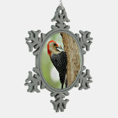Red-Bellied Woodpecker Tin Sneeuwvlok Ornament (Links)