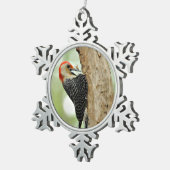 Red-Bellied Woodpecker Tin Sneeuwvlok Ornament (Rechts)