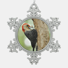Red-Bellied Woodpecker Tin Sneeuwvlok Ornament