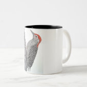 Red Bellied Woodpecker Tweekleurige Koffiemok (Voorkant rechts)