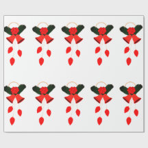 Red Bells en Holly Wrapping Paper