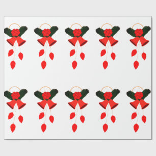 Red Bells en Holly Wrapping Paper Cadeaupapier