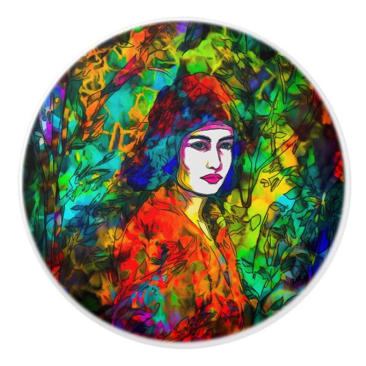 Red Beret Keramische Knop (Voorkant)