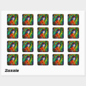 Red Beret Vierkante Sticker (Vel)