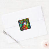 Red Beret Vierkante Sticker (Envelop)