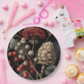 Red Berries and Exotic Seed Pods on Black Papieren Bordje (Feest)