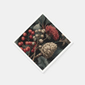 Red Berries and Exotic Seed Pods on Black Servet (Hoek)