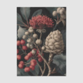 Red Berries and Exotic Seed Pods on Black Tissuepapier (Voorkant)