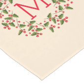 Red Berries en Evergreens kerstmis Medium Tafelloper (Hoek)