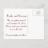 Red Berries en Frost Winter Wedding Save the Date Aankondigingskaart (Achterkant)