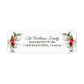 Red Berries en Greenery Holiday Cheer Etiket (Voorkant)