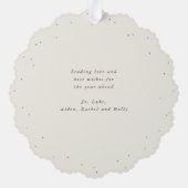 Red Berries + Eucalyptus Christmas Wreath Photo  Ornament Kaart (Achterkant)