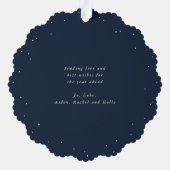 Red Berries + Eucalyptus Christmas Wreath Photo  Ornament Kaart (Achterkant)