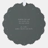 Red Berries + Eucalyptus Christmas Wreath Photo  Ornament Kaart (Achterkant)