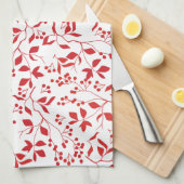Red Berries Floral kerstthee handdoeken (Quarter Fold)
