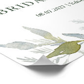 Red Berries Foliage Vrijgezellenfeest teken Poster (Hoek)