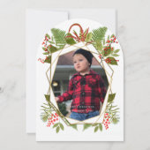 Red Berries Geometric Gold Photo Cards Kaart (Voorkant)