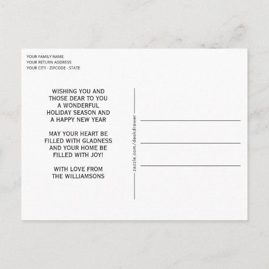 Red Berries Green Holly Cute Botanical Foliage Briefkaart (Achterkant)