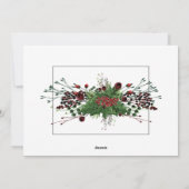 Red Berries Green Holly Cute Botanical Foliage Feestdagenkaart (Achterkant)