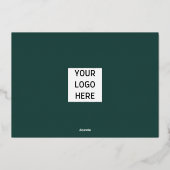 Red Berries Greenery Business Logo Merry Kerstmis Folie Feestdagenkaart (Achterkant)