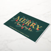 Red Berries Greenery Business Logo Merry Kerstmis Folie Feestdagenkaart (Gedraaid)
