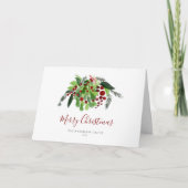 Red Berries Greenery Corporate Logo kerst Feestdagen Kaart (Voorkant)