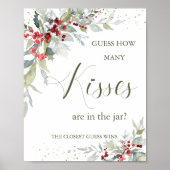 Red Berries Greenery Hoeveel Kusjes in Jar Poster (Voorkant)