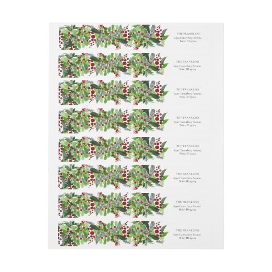 Red Berries Greenery kerstfeestdag  (Vel)