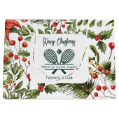 Red Berries Greenery Tennis Club Kerstvakantie Groot Cadeauzakje (Voorkant)