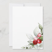 Red Berries Holiday Cheer Cocktail Party Kaart (Achterkant)