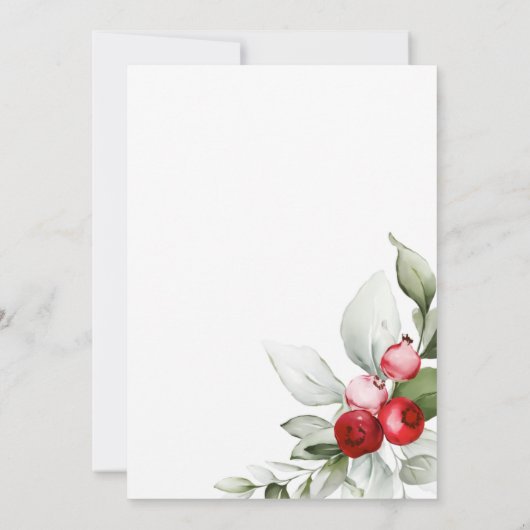 Red Berries Holiday Cheer Cocktail Party Kaart (Achterkant)