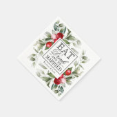 Red Berries Holiday eet Drink en wordt getrouwd Servet (Hoek)