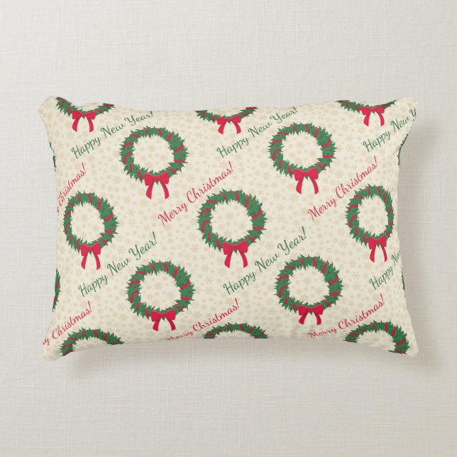 Red Berries Holly Merry kerst Accent Kussen (Voorkant)