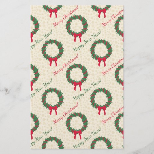 Red Berries Holly Merry kerst Briefpapier (Voorkant)