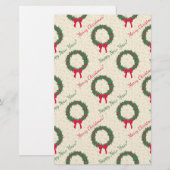Red Berries Holly Merry kerst Briefpapier (Voorkant / Achterkant)