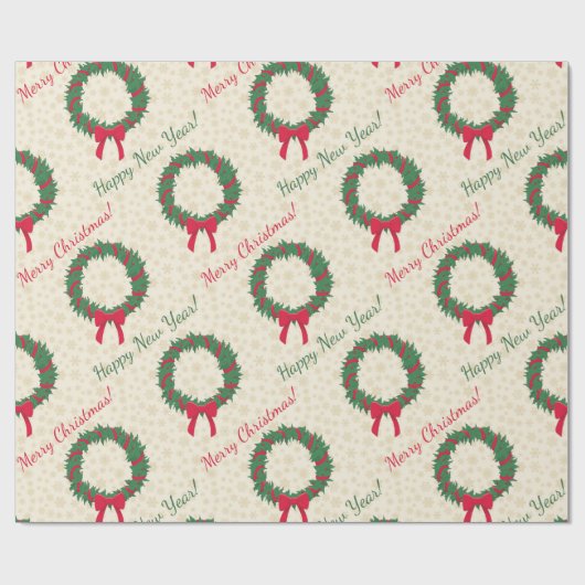 Red Berries Holly Merry kerst Cadeaupapier (Vlak)