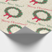 Red Berries Holly Merry kerst Cadeaupapier (Hoek)