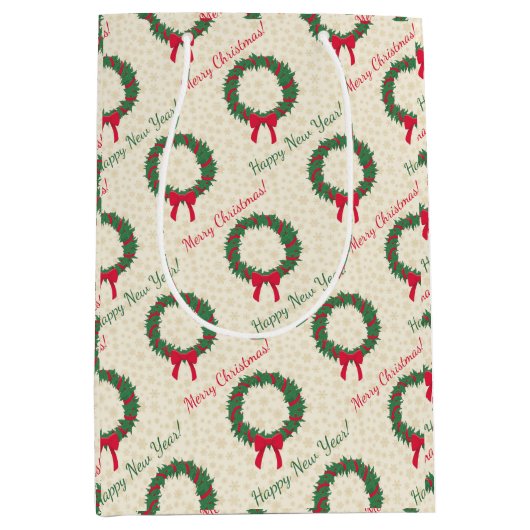 Red Berries Holly Merry kerst Medium Cadeauzakje (Voorkant)