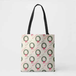 Red Berries Holly Merry kerst Tote Bag