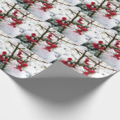 RED BERRIES IN SNEEUWverpakkingspapier Cadeaupapier (Hoek)
