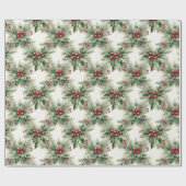 Red Berries Kerst wrapping papier (Vlak)