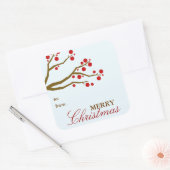 Red Berries kerstcadeau Label Sticker (Envelop)