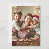 Red Berries kerstfoto Feestdagenkaart (Achterkant)