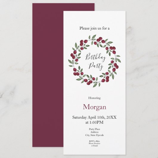 Red Berries krans Kaart (Voorkant / Achterkant)